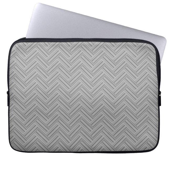 Grijze strepen met dubbele weef laptop sleeve (Voorkant)