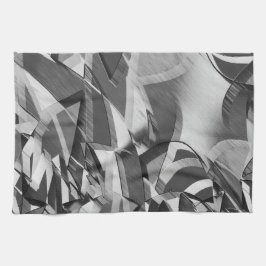 Grijze strepen op een zwart, drizzel afbeelding theedoek