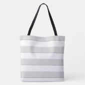 Grijze Strepen op elke kleur Custom Monogram Tote Bag (Achterkant)