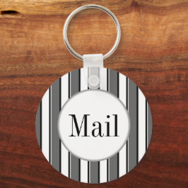 Grijze Strepen op Witte Bewerkbare E-mail Sleutelh Sleutelhanger