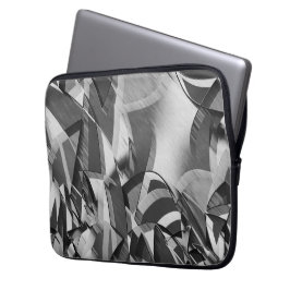 Grijze strepen over zwart afbeelding met drizzel laptop sleeve