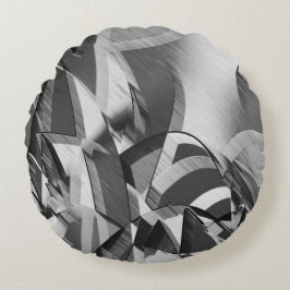 Grijze strepen over zwart afbeelding met drizzel rond kussen