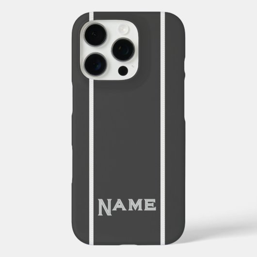 Grijze strepen+ personaliseren Case-Mate iPhone case (Achterkant)