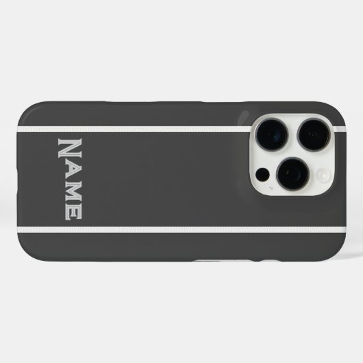 Grijze strepen+ personaliseren Case-Mate iPhone case (Achterkant (horizontaal))