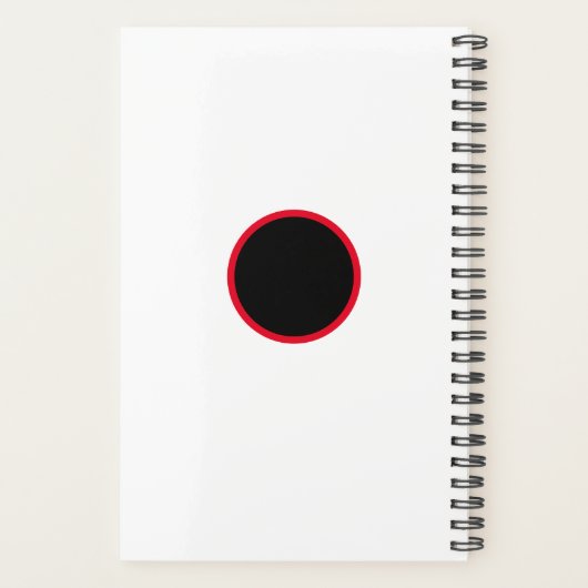 Grijze strepen Rood Cirkel Zwart wit met Initialen Planner (Achterkant)