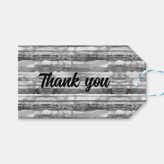 Grijze strepen SCV 1b Bedankt Cadeaulabel (Voorkant (Horizontaal))
