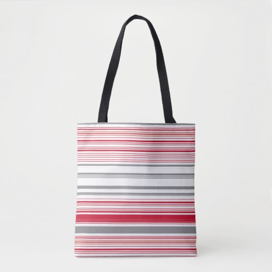 Grijze strepen tote bag (Voorkant)