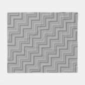Grijze strepen trappenpatroon fleece deken (Voorkant (Horizontaal))