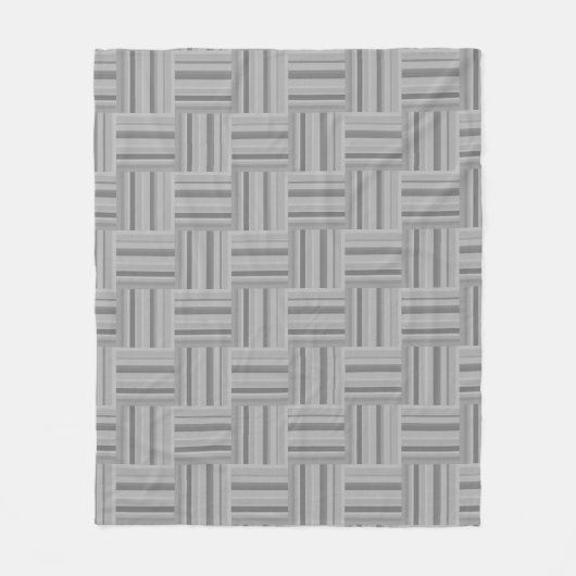 Grijze strepen weefpatroon fleece deken (Voorkant)