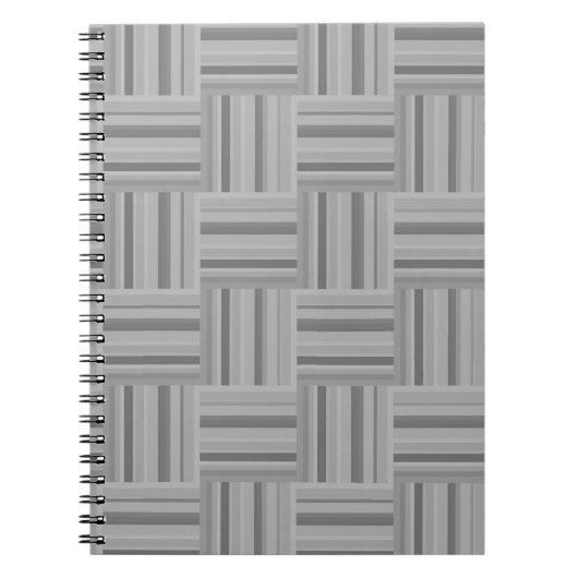 Grijze strepen weefpatroon notitieboek (Voorkant)