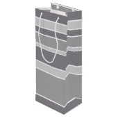 Grijze strepen wijn cadeautas (Achterkant Gekanteld)