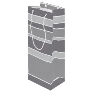 Grijze strepen wijn cadeautas