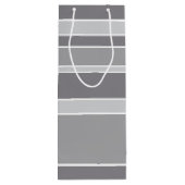 Grijze strepen wijn cadeautas (Achterkant)