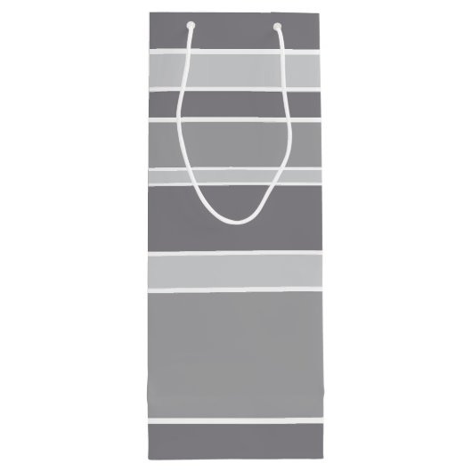 Grijze strepen wijn cadeautas (Achterkant)