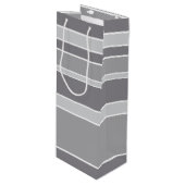 Grijze strepen wijn cadeautas (Voorkant Gekanteld)