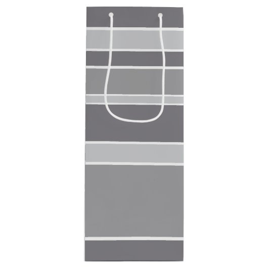 Grijze strepen wijn cadeautas (Voorkant)