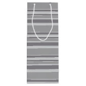 Grijze strepen wijn cadeautas (Achterkant)