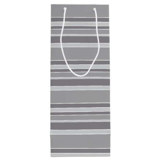 Grijze strepen wijn cadeautas (Achterkant)