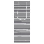 Grijze strepen wijn cadeautas (Voorkant)