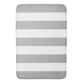 Grijze strepen, witte strepen, gestreept patroon badmat (Voorkant Verticaal)