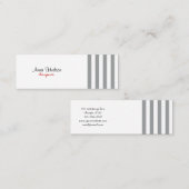 Grijze strepen, witte strepen, gestreept patroon mini visitekaartje (Voorkant / Achterkant)
