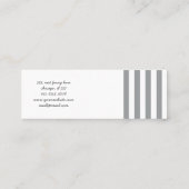 Grijze strepen, witte strepen, gestreept patroon mini visitekaartje (Achterkant)