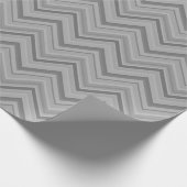 Grijze strepen zigzagpatroon cadeaupapier (Hoek)