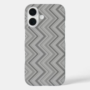 Grijze strepen zigzagpatroon iPhone 16 hoesje