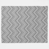 Grijze strepen zigzagpatroon fleece deken (Voorkant (Horizontaal))