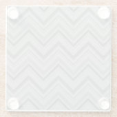 Grijze strepen zigzagpatroon glazen onderzetter (Achterkant)