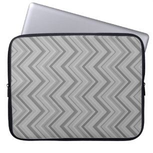 Grijze strepen zigzagpatroon laptop sleeve