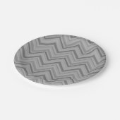 Grijze strepen zigzagpatroon papieren bordje (Gekanteld)