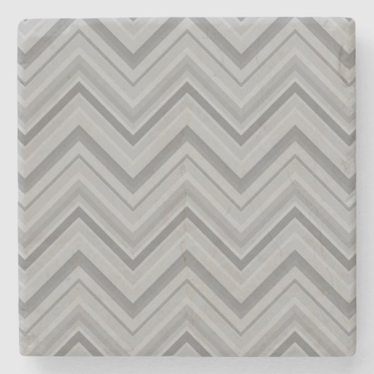 Grijze strepen zigzagpatroon stenen onderzetter (Voorkant)