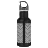 Grijze strepen zigzagpatroon waterfles  (Achterkant)