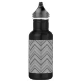 Grijze strepen zigzagpatroon waterfles  (Rechts)
