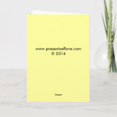 Grijze Stretching Cat op Geel Dank u Bedankkaart (Achterkant)