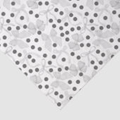 Grijze strikken en donkergrijze Stippen Tissuepapier (Detail)