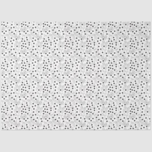 Grijze strikken en donkergrijze Stippen Tissuepapier (Voorkant)