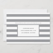 Grijze Stripe Light Boy Baby shower per post Kaart (Achterkant)