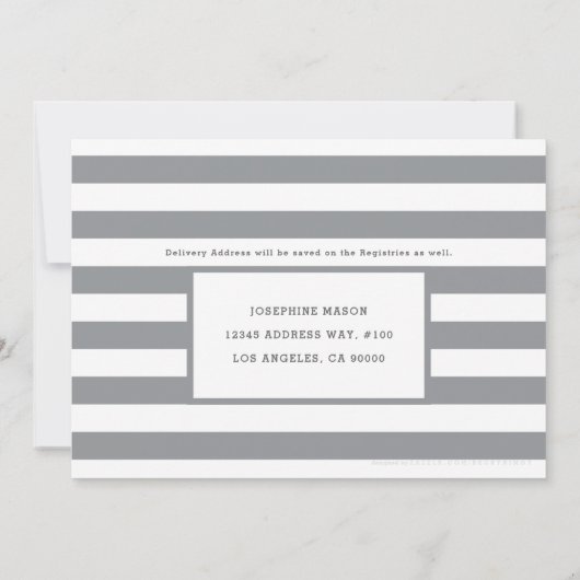 Grijze Stripe Light Boy Baby shower per post Kaart (Achterkant)