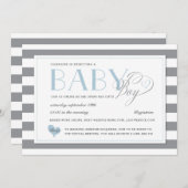 Grijze Stripe Light Boy Baby shower per post Kaart (Voorkant / Achterkant)