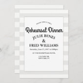 Grijze stripe repetitie Binnenste uitnodiging (Voorkant / Achterkant)