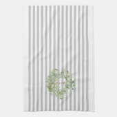 Grijze striped Foliage Heart Love Theedoek (Verticaal)