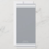 Grijze stripes Blauwgroen Kruis Eerste Heilige Com Kaart (Achterkant)