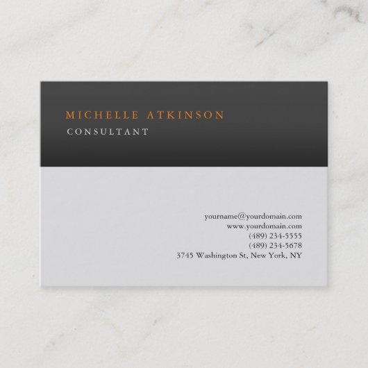 Grijze stripes Klassieke legant Visitekaartje (Voorkant)