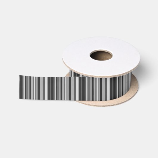 Grijze stripes satijnen lint (Spoel)