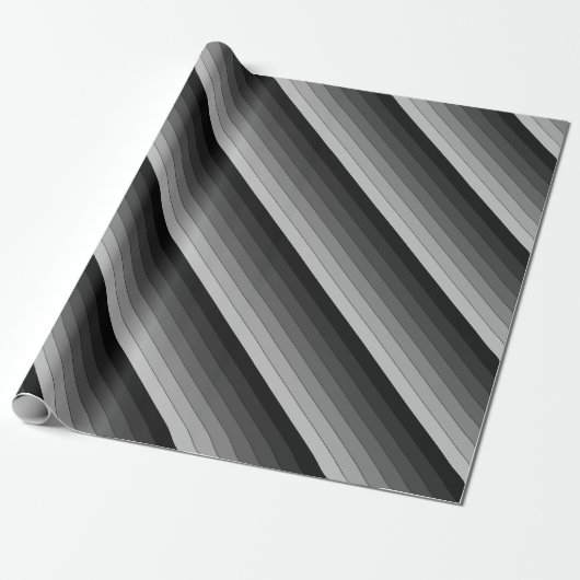 Grijze stripespatroonlegger cadeaupapier (Uitgerold)