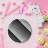 Grijze stripespatroonlegger papieren bordje (Feest)