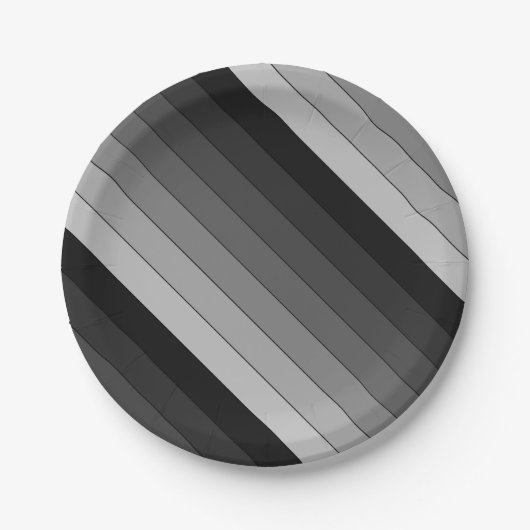 Grijze stripespatroonlegger papieren bordje (Voorkant)