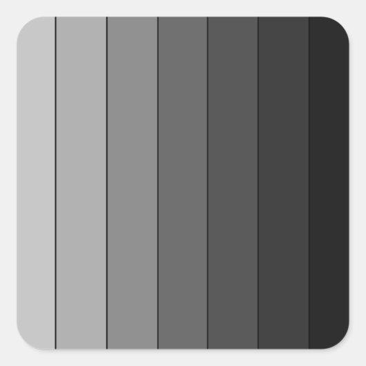 Grijze stripespatroonlegger vierkante sticker (Voorkant)